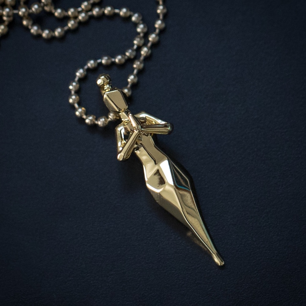 Solid Gold Angel Necklace